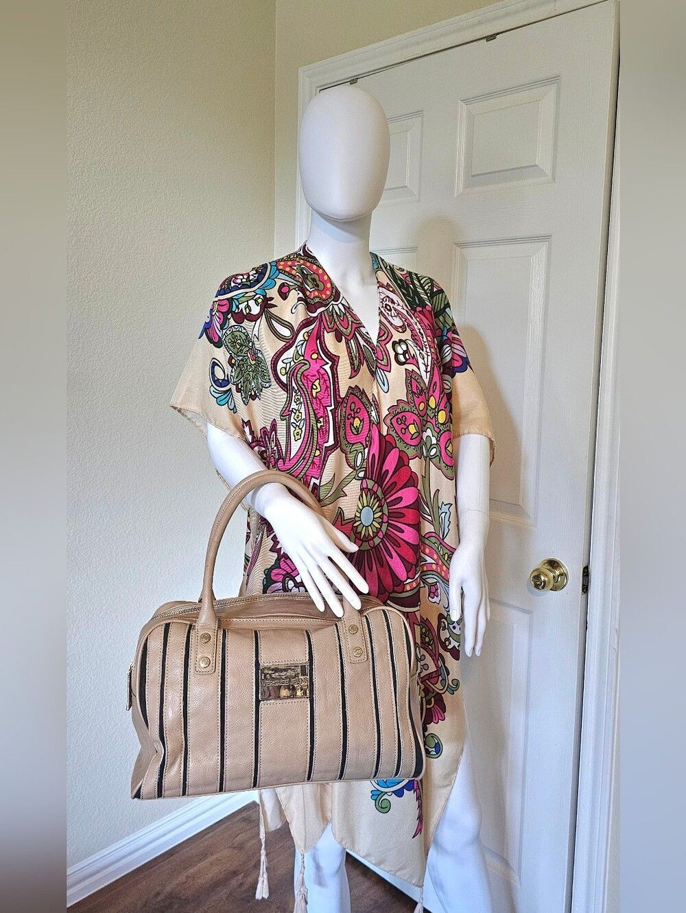 Versace Jeans Tan Barrel Handbag
